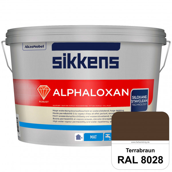 Alphaloxan (RAL 8028 Terrabraun) Professionelle Siliconharz-Fassadenfarbe (außen)