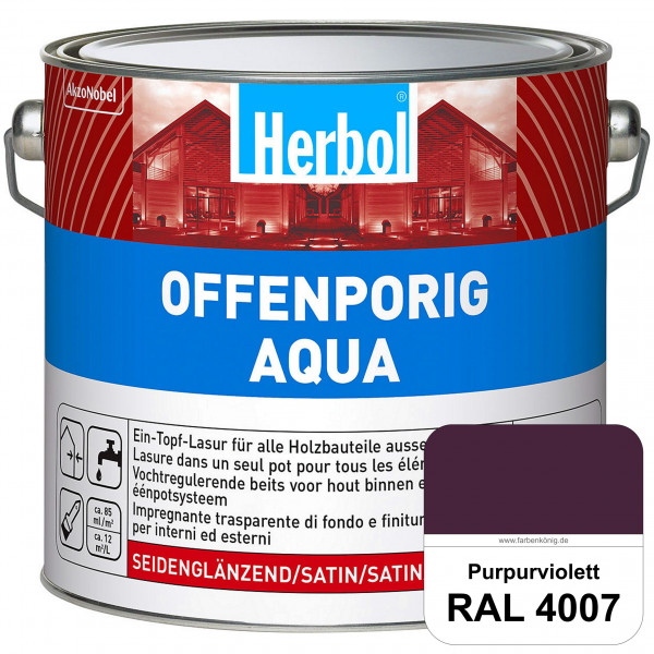 Offenporig Aqua (RAL 4007 Purpurviolett) Wasserverdünnbar & hochwertige Ein-Topf-Holzlasur - Feuchte