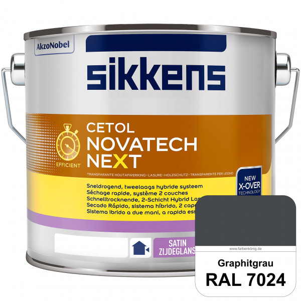 Cetol Novatech neXt (RAL 7024 Graphitgrau) Schnelltrocknende Hybrid-Lasur mit höchster Wetterbeständ