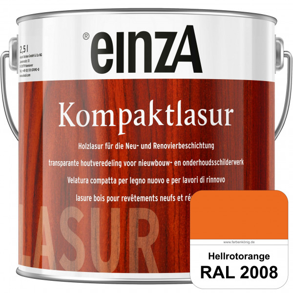 einzA Kompaktlasur (RAL 2008 Hellrotorange) Lasuranstrich für den Neu- und Renovieranstrich