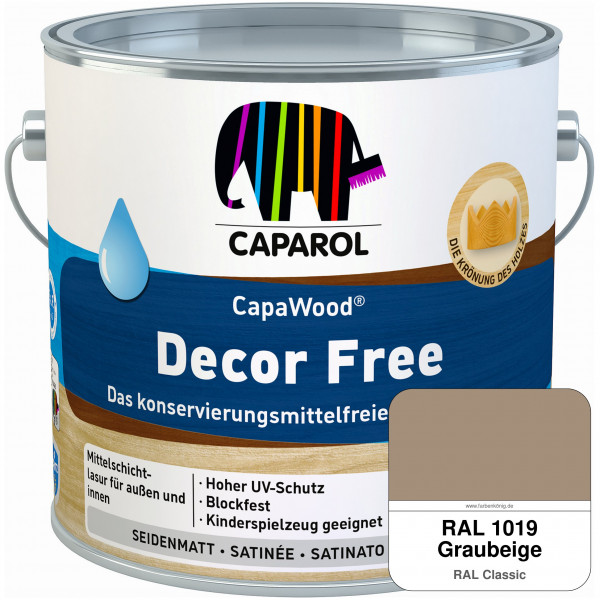 CapaWood® Decor Free (RAL 1019 Graubeige) - ersetzt Capadur DecorLasur KF