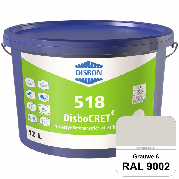 DisboCRET 518 1K-Acryl-Betonanstrich, elastifiziert (RAL 9002 Grauweiß) Tieftemperaturelastischer, r