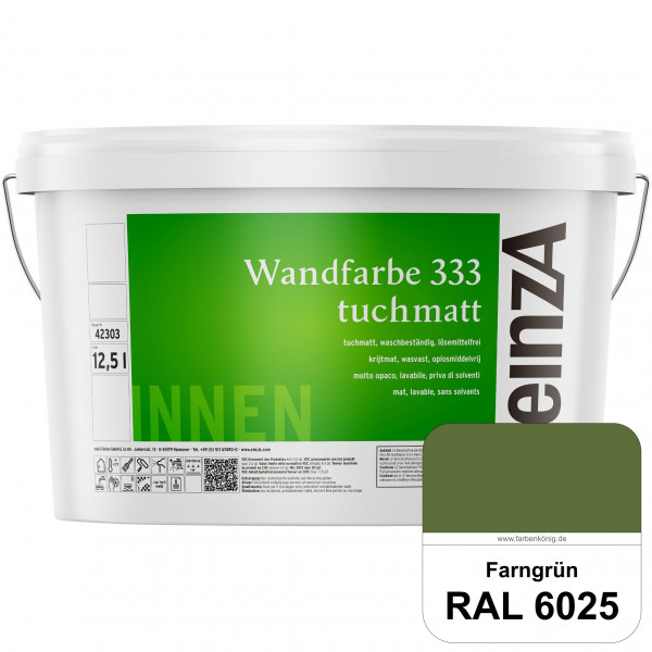 einzA Wandfarbe 333 tuchmatt (RAL 6025 Farngrün) Hochdeckende, waschbeständige Wandfarbe