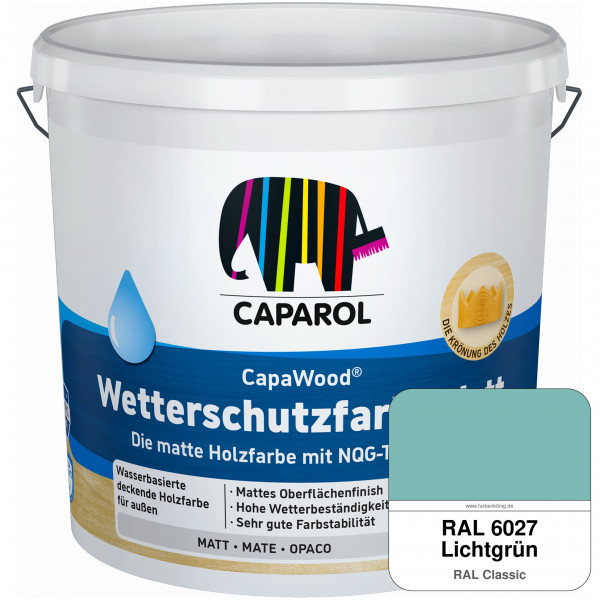 CapaWood® Wetterschutzfarbe Matt (RAL 6027 Lichtgrün) - ersetzt Capadur Wetterschutzfarbe Matt