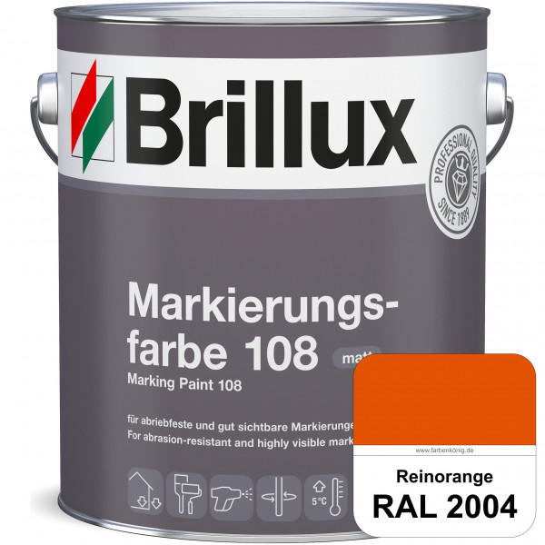 Markierungsfarbe 108 (RAL 2004 Reinorange) Markierungsfarbe für Asphalt, Betonböden, Zementestrichen