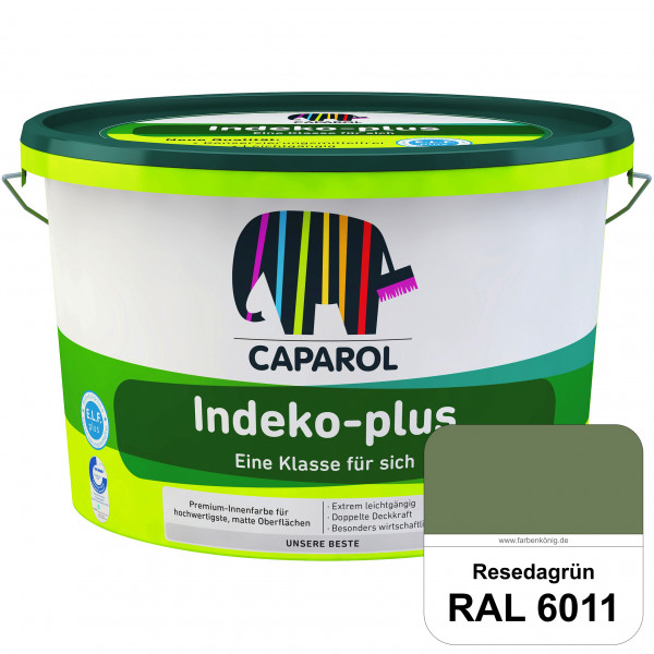 Indeko-plus (RAL 6011 Resedagrün) doppeldeckende matte & hochwertige Innenfarbe