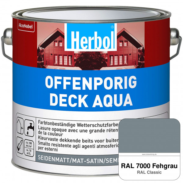 Offenporig-Deck Aqua (RAL 7000 Fehgrau)