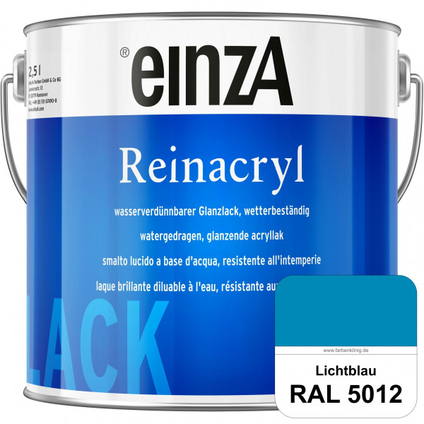 einzA Reinacryl (RAL 5012 Lichtblau) wetterbeständige glänzende Acryl-PU-Lackfarbe
