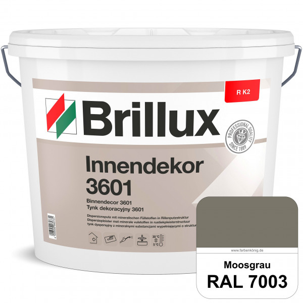 Innendekor ELF R K2 3601 (RAL 7003 Moosgrau) Rillenputz zur Erzielung dekorativer und strapazierfähi