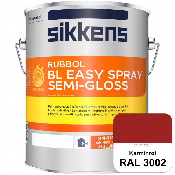 Rubbol BL Easy Spray (RAL 3002 Karminrot) Seidenglänzender Airlesslack (außen & innen)