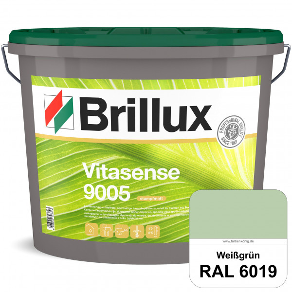 Vitasense 9005 (RAL 6019 Weißgrün) hoch deckende konservierungsmittelfreie und matte Innendispersion