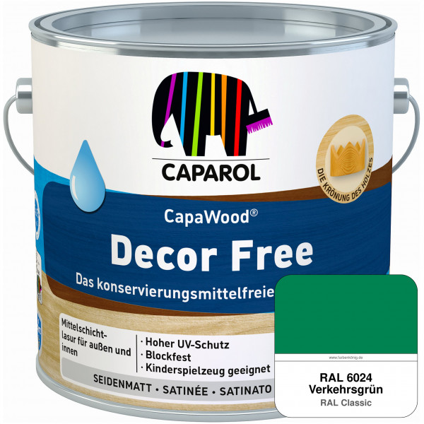 CapaWood® Decor Free (RAL 6024 Verkehrsgrün) - ersetzt Capadur DecorLasur KF