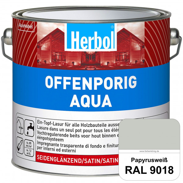 Offenporig Aqua (RAL 9018 Papyrusweiß) Wasserverdünnbar & hochwertige Ein-Topf-Holzlasur - Feuchtesc