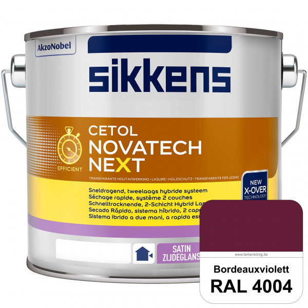 Cetol Novatech neXt (RAL 4004 Bordeauxviolett) Schnelltrocknende Hybrid-Lasur mit höchster Wetterbes