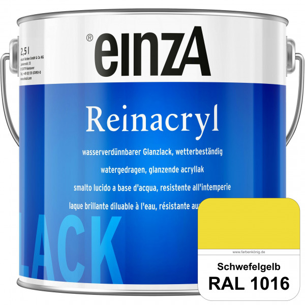 einzA Reinacryl (RAL 1016 Schwefelgelb) wetterbeständige glänzende Acryl-PU-Lackfarbe