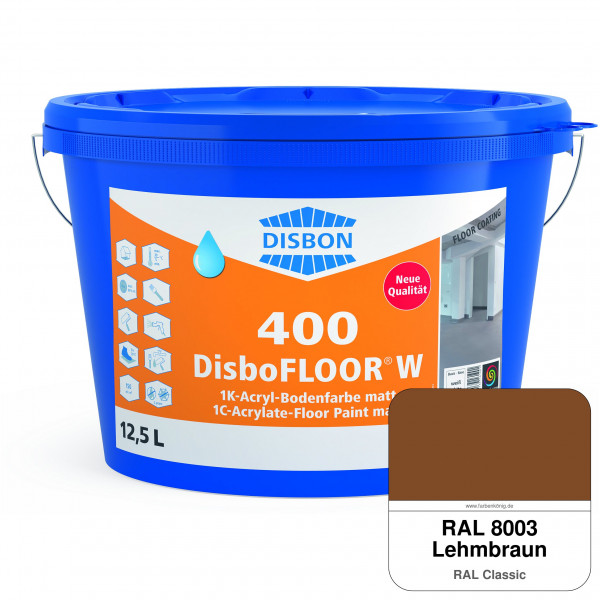 DisboFLOOR W 400 1K-Acryl-Bodenfarbe (RAL 8003 Lehmbraun)