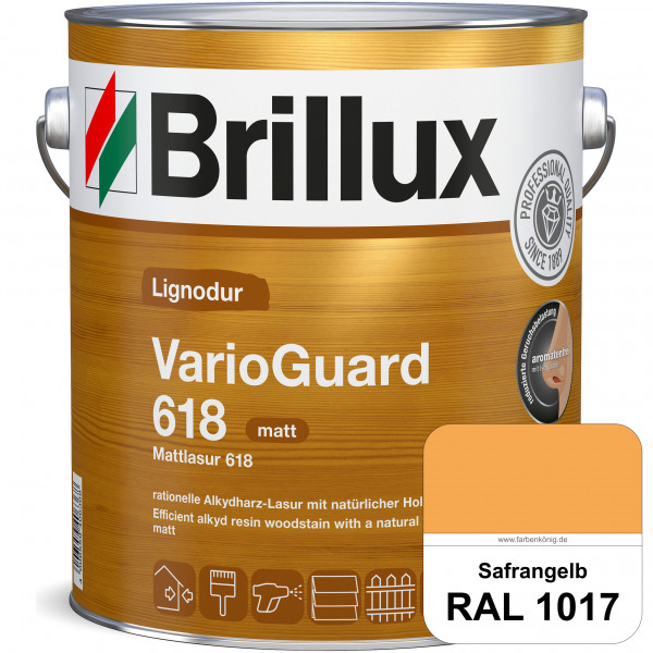 Mattlasur 618 (RAL 1017 Safrangelb) matte & wetterbeständige Lasur (lösemittelhaltig) für Laub- und