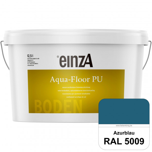 einzA Aqua-Floor PU (RAL 5009 Azurblau) seidenglänzender Acryl-PU-Bodenbeschichtung