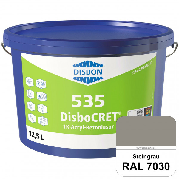 DisboCRET 535 1K-Acryl-Betonlasur (RAL 7030 Steingrau) Schutzbeschichtung für Beton im Außenbereich