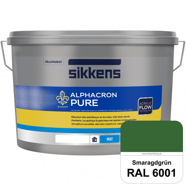 Alphacron Pure (RAL 6001 Smaragdgrün) Edelmatte & hochertige Premium Wandfarbe für glatte Untergründ