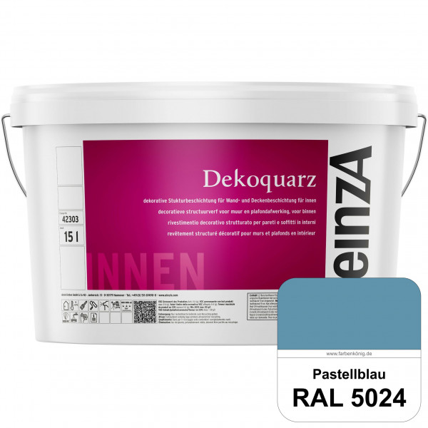 einzA Dekoquarz (RAL 5024 Pastellblau) Dekorative Strukturbeschichtung für Wand und Decke