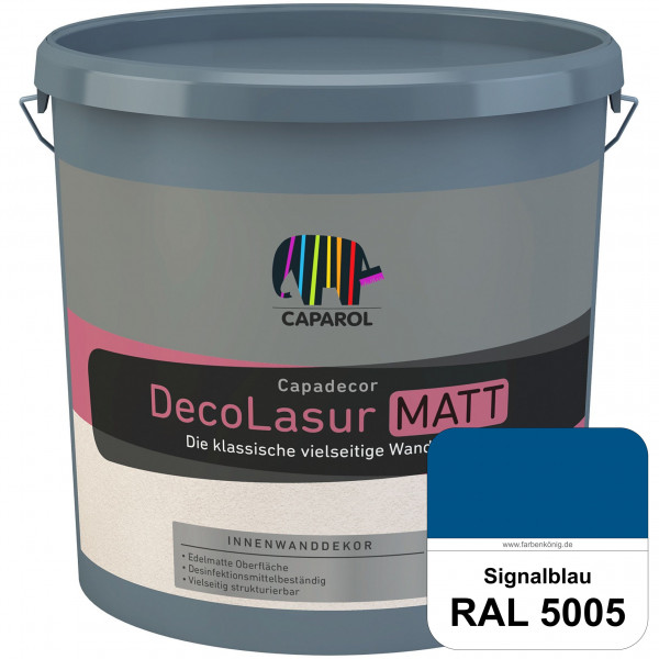 Capadecor DecoLasur Matt (RAL 5005 Signalblau) Matte Lasurfarbe auf Dispersionsbasis (innen)