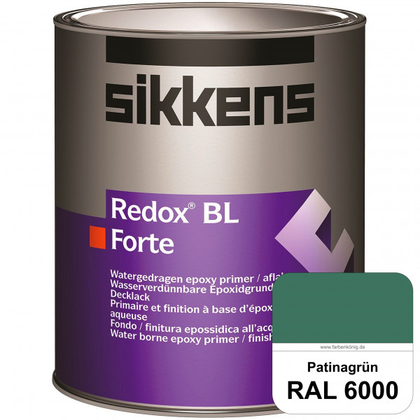 Redox BL Forte (RAL 6000 Patinagrün) seidenmatte & wasserbasierte 2-K-Epoxidharzlack (innen)