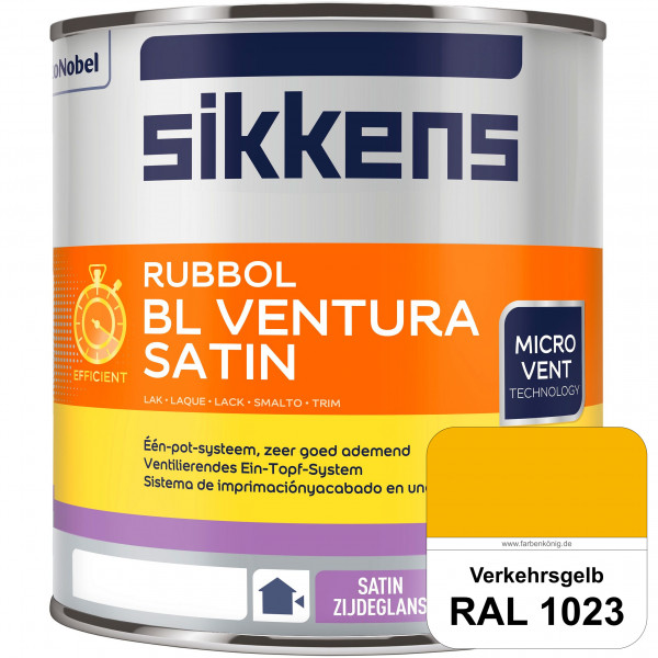 Rubbol BL Ventura Satin (RAL 1023 Verkehrsgelb) Seidenglanzlack (wasserbasiert) Fenster außen