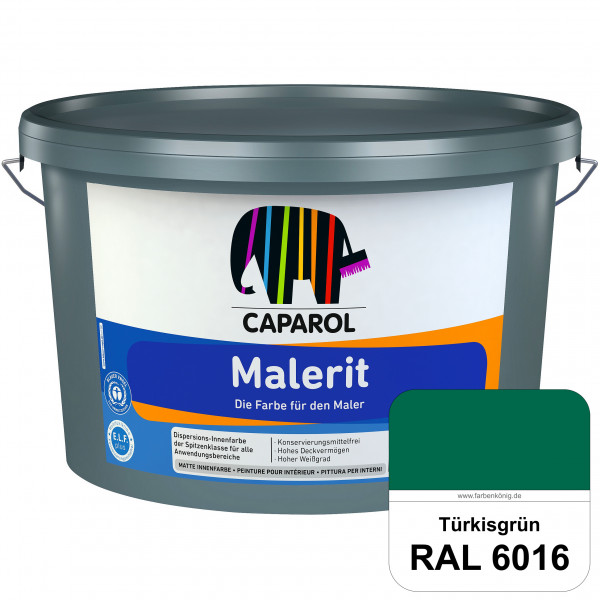 Malerit E.L.F. (RAL 6016 Türkisgrün) matte Innenfarbe für Neu- & Renovierungsanstriche