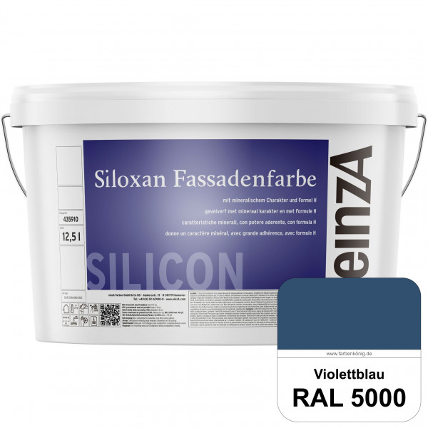 einzA Siloxan Fassadenfarbe (RAL 5000 Violettblau) Siliconvergütete Fassadenfarbe