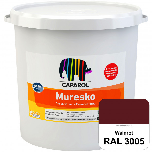 Muresko Nespri (R 30) (RAL 3005 Weinrot) Silanisierte Reinacrylat-Fassadenfarbe auf SilaCryl®-Basis