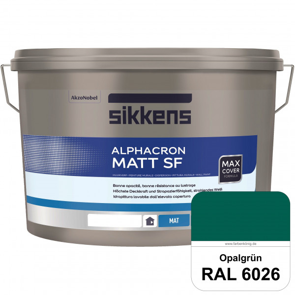 Alphacron Matt SF (RAL 6026 Opalgrün) stumpfmatte & hochwertige Premium-Wandfarbe (innen)