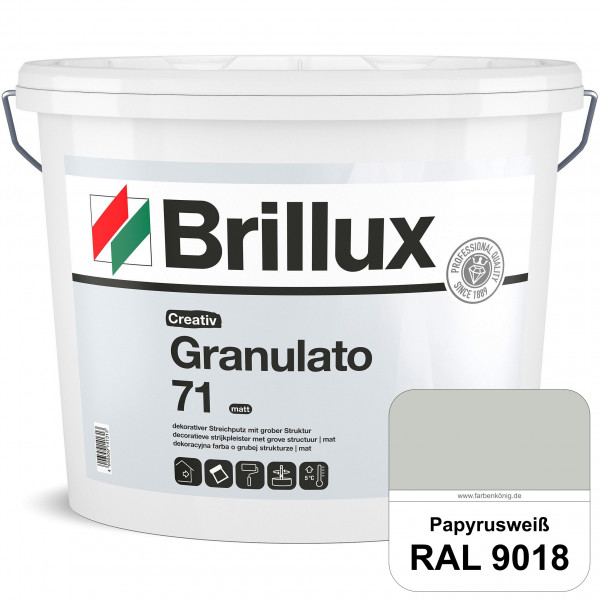 Creativ Granulato 71 (RAL 9018 Papyrusweiß) Verarbeitungsfertige, quarzgefüllte Dispersionsfarbe für