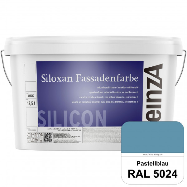 einzA Siloxan Fassadenfarbe (RAL 5024 Pastellblau) Siliconvergütete Fassadenfarbe