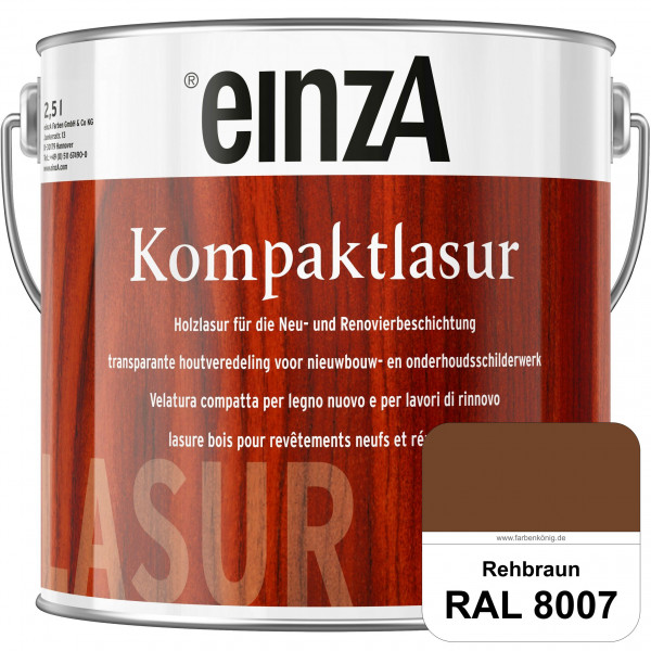 einzA Kompaktlasur (RAL 8007 Rehbraun) Lasuranstrich für den Neu- und Renovieranstrich