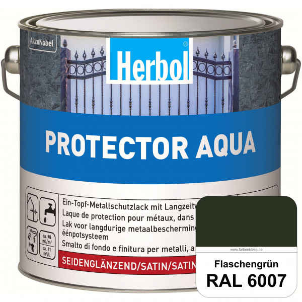 Protector Aqua (RAL 6007 Flaschengrün) Lack für Eisen, Stahl und NE-Metalle (Innen&Außen)