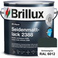 2K-Aqua Seidenmattlack 2388 (RAL 6012 Schwarzgrün) mechanisch und chemisch hoch belastbar für außen 