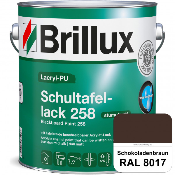 Lacryl-PU Schultafellack 258 (RAL 8017 Schokoladenbraun) wasserbasierter und matter Schultafellack (