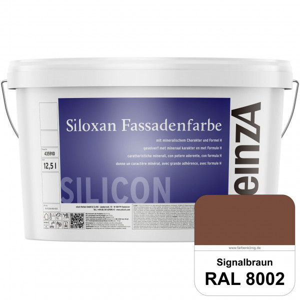 einzA Siloxan Fassadenfarbe (RAL 8002 Signalbraun) Siliconvergütete Fassadenfarbe