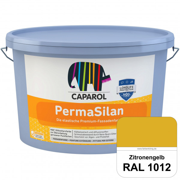 PermaSilan (RAL 1012 Zitronengelb) Elastische, diffusionsoffene Fassadenfarbe mit integrierter Nano-