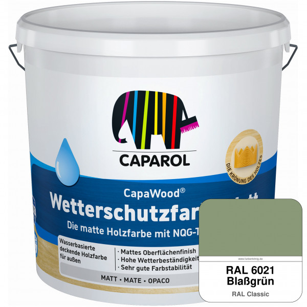 CapaWood® Wetterschutzfarbe Matt (RAL 6021 Blassgrün) - ersetzt Capadur Wetterschutzfarbe Matt