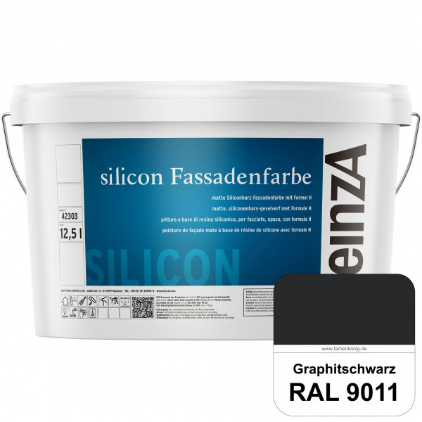einzA silicon Fassadenfarbe (RAL 9011 Graphitschwarz) Hochwertige Siliconharz-Fassadenfarbe