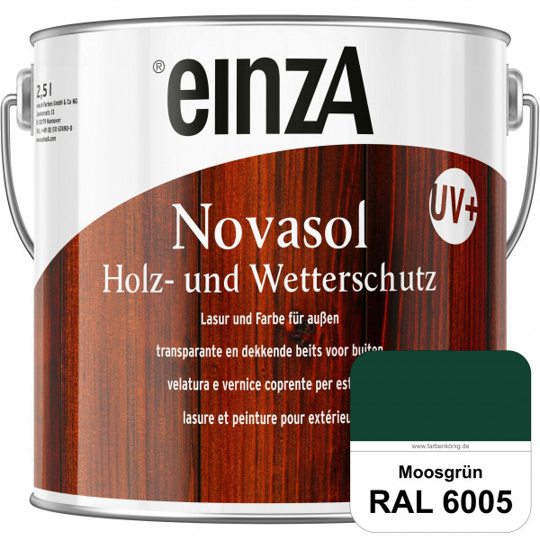 einzA Novasol HW Lasur (RAL 6005 Moosgrün) Lasierender Wetterschutz für außen