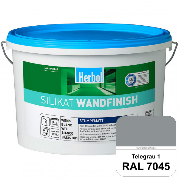 Silikat WandFinish (RAL 7045 Telegrau 1) mineralische Wandfarbe für ein gesundes Wohnklima