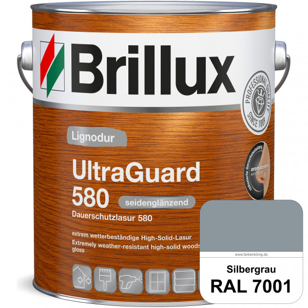 Lignodur UltraGuard 580 (Dauerschutzlasur 580) RAL 7001 Silbergrau