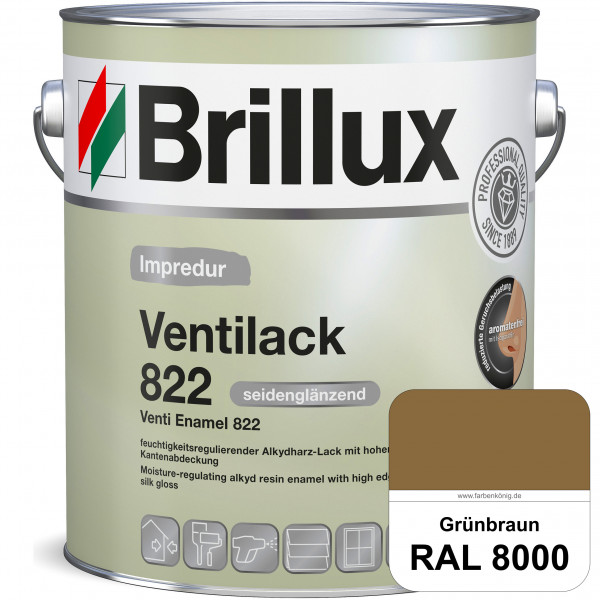 Impredur Ventilack 822 (RAL 8000 Grünbraun) Seidenglanzlack (lösemittelhaltig) Fenster & Türen innen