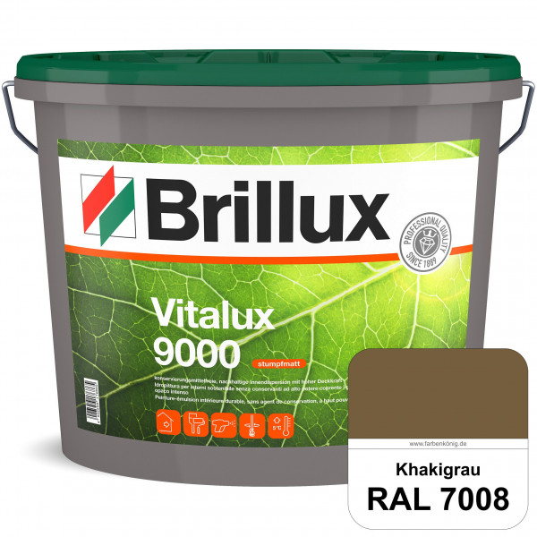 Vitalux 9000 (RAL 7008 Khakigrau) konservierungsmittelfreie Innendispersion für Kinder- & Schlafzimm