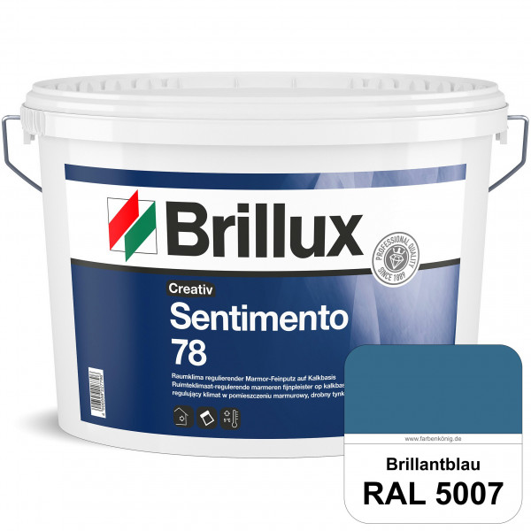 Creativ Sentimento 78 (RAL 5007 Brillantblau) Marmor-Feinputz auf Kalkbasis, zur Erzielung matter Ob