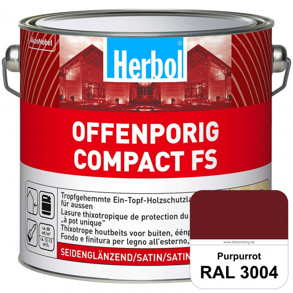 Offenporig Compact FS (RAL 3004 Purpurrot) Rationelle & thixotrope Ein-Topf-Holzlasur (außen)
