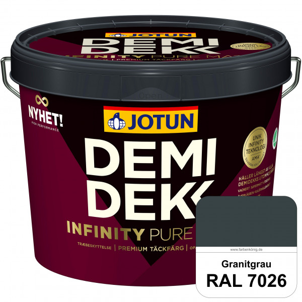 DEMIDEKK Infinity Pure Mat - Deckende, matte Holzfarbe (RAL 7026 Granitgrau)